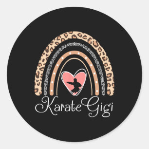 Karate Gigi Boho Rainbow Funny Karate Gigi Classic Round Sticker
