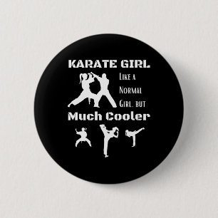 Karate Girl 3 2 Inch Round Button