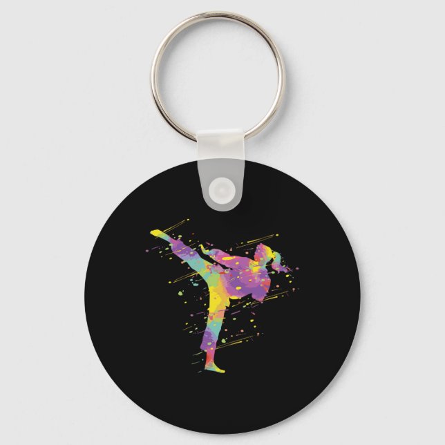 Karate Girl 4  Keychain (Front)