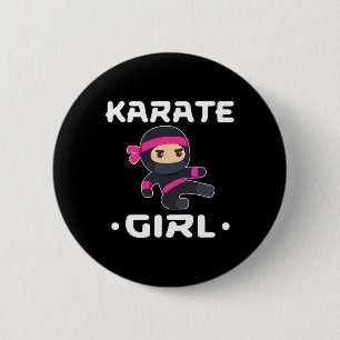 Karate Girl 6 2 Inch Round Button