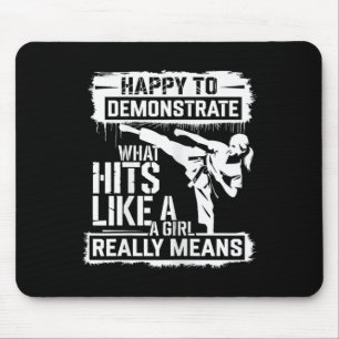 Karate Girl Attitude Empowerment Quote  Mouse Pad