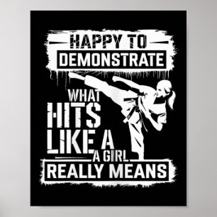 Karate Girl Attitude Empowerment Quote  Poster