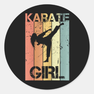 Karate Girl Classic Round Sticker