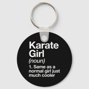 Karate Girl Definition Funny Sassy Sports Martial Keychain