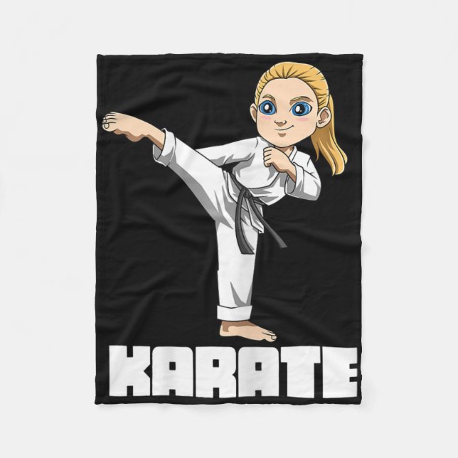 Karate Girl Fighter  Fleece Blanket (Front)
