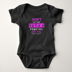 Karate Girl Funny Black Belt Taekwondo Fighting Baby Bodysuit