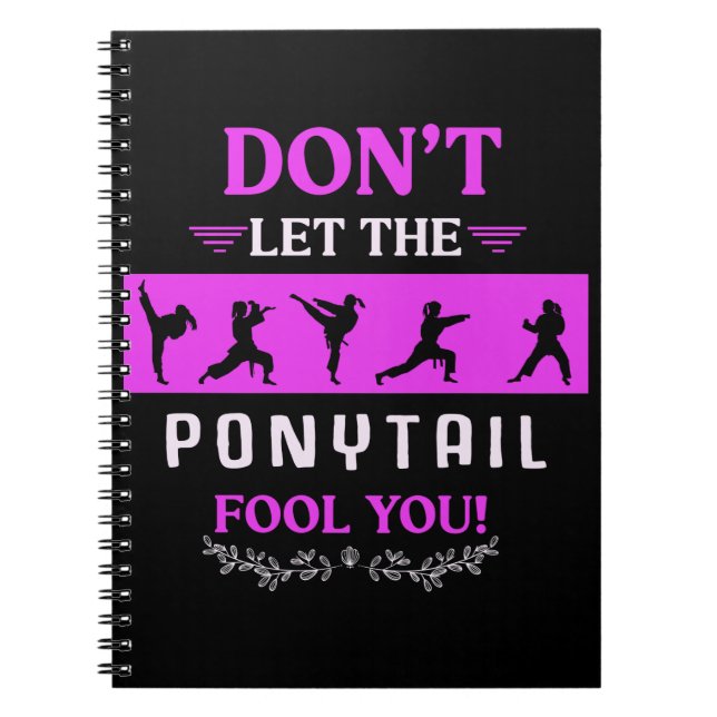 Karate Girl Funny Black Belt Taekwondo Fighting Notebook (Front)