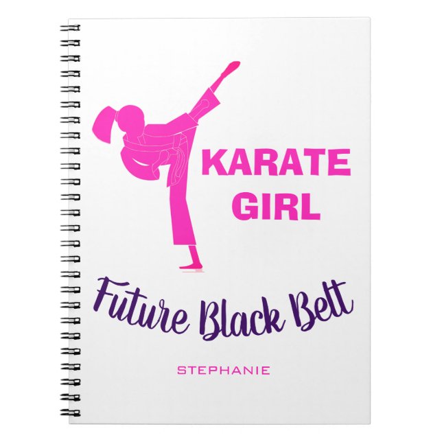 Karate Girl Future Black Belt Notebook (Front)