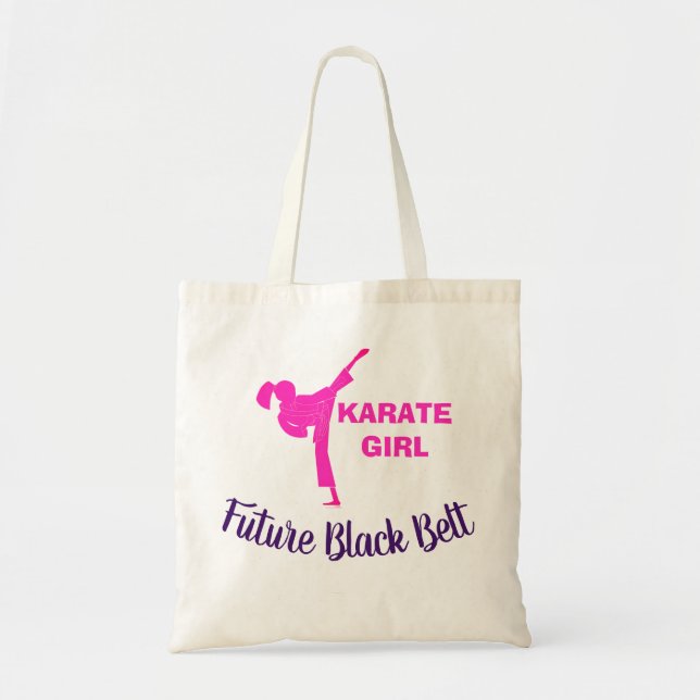 Karate Girl Future Black Belt Tote Bag (Front)