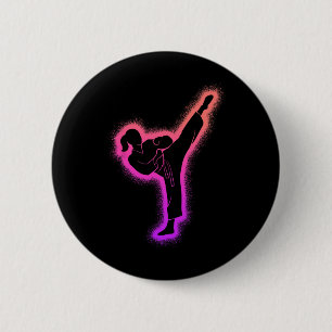 Karate Girl Martial Arts Kids Women Girls Taekwond 2 Inch Round Button