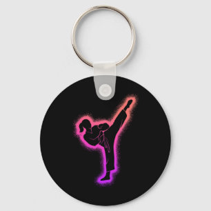 Karate Girl Martial Arts Kids Women Girls Taekwond Keychain
