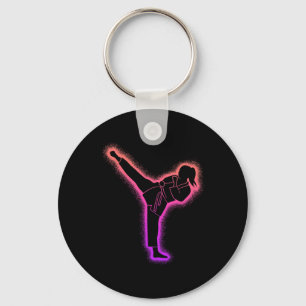 Karate Girl Martial Arts Women Girls Taekwondo Keychain