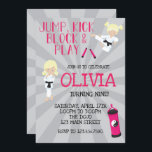 Karate Girl Pink Martial Arts Birthday Invitation<br><div class="desc">Girl karate martial arts pink and black birthday party invitation</div>