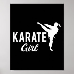 Karate Girl Ponytail Fighter White Martial Arts Ta Poster