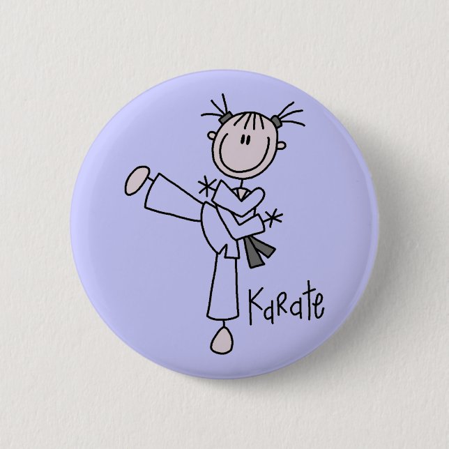 Karate Girl Tshirts and Gifts 2 Inch Round Button (Front)