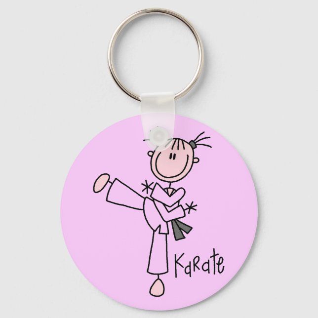 Karate Girl Tshirts and Gifts Keychain (Front)