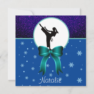 Karate Girls Glitter and Bow Snowflake   