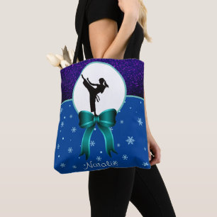 Karate Girls Glitter and Bow Snowflake      Tote Bag