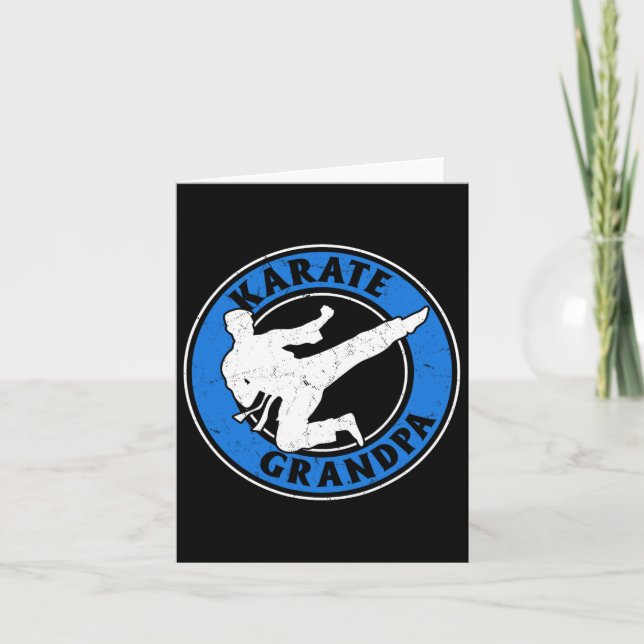 Karate Grandpa Karate Fighting Grandpa Karate Figh Card (Front)