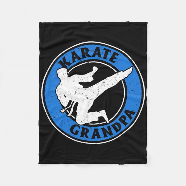 Karate Grandpa Karate Fighting Grandpa Karate Figh Fleece Blanket (Front)