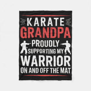 Karate Grandpa Supporting My Warrior Karate Grandf Fleece Blanket