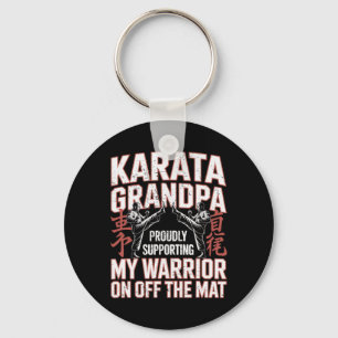 Karate Grandpa Supporting My Warrior Karate Grandf Keychain