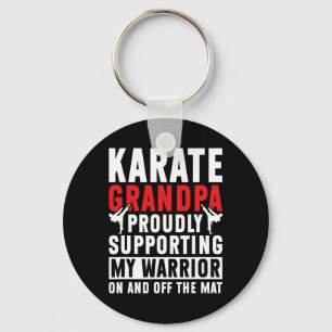Karate Grandpa Supporting My Warrior Karate Grandf Keychain