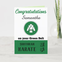 Karate Green Belt Promotion Congratulations Card