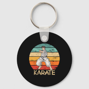 Karate Grunge Design Karate Fighter Makes Punch In Keychain