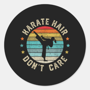 Karate Hair Dont Care Karate Girl Black Belt Jiu Classic Round Sticker