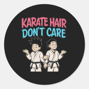 Karate Hair Don't Care Martial Arts Graffiti  Classic Round Sticker