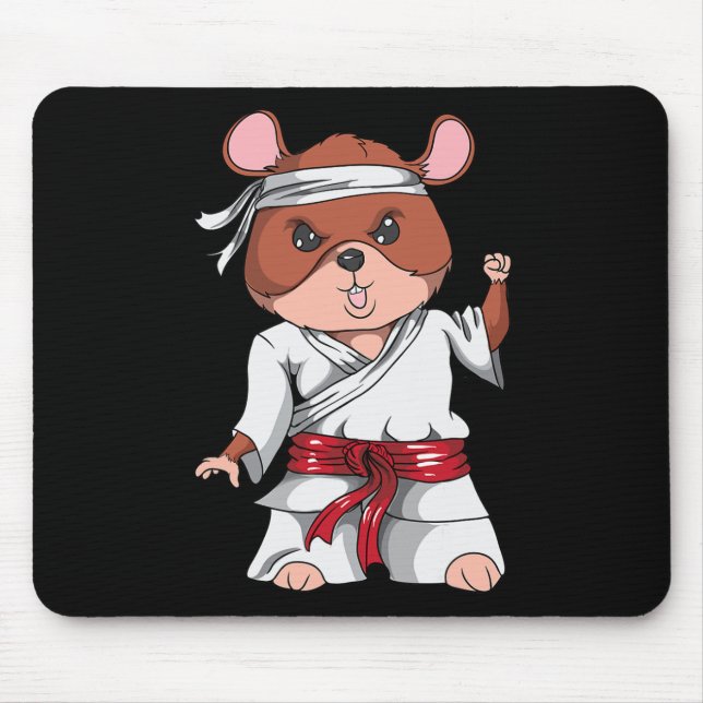Karate Hamster Kickboxing Martial Art Jiu Jitsu Fa Mouse Pad (Front)