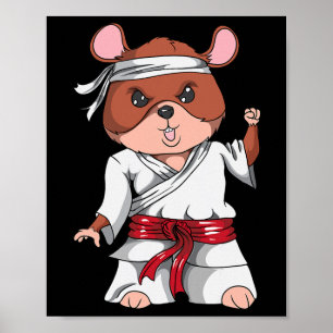 Karate Hamster Kickboxing Martial Art Jiu Jitsu Fa Poster