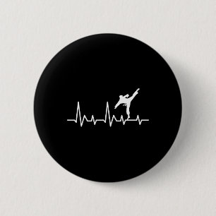 Karate Heartbeat - Martial Arts Coach Karateka Tae 2 Inch Round Button