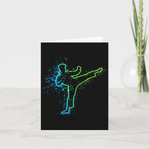 Karate High Kick Splash Style Martial Arts Design Card