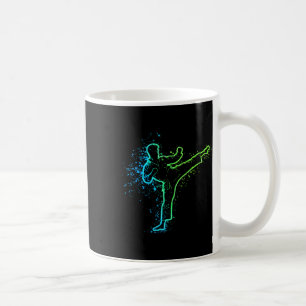 Karate High Kick Splash Style Martial Arts Design Coffee Mug