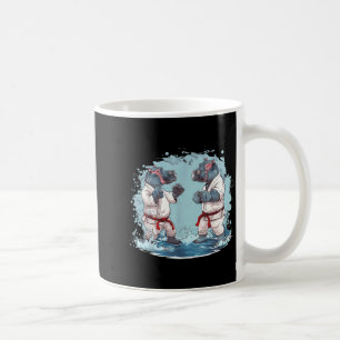 Karate Hippo Motif Taekwondo Jiu-Jitsu MMA Coffee Mug