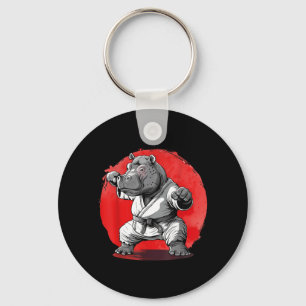 Karate Hippo Motif Taekwondo Jiu-Jitsu MMA Keychain
