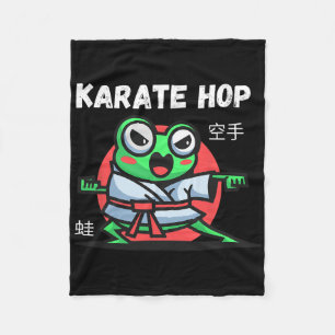 Karate Hop Funny Frog Martial Arts  Fleece Blanket