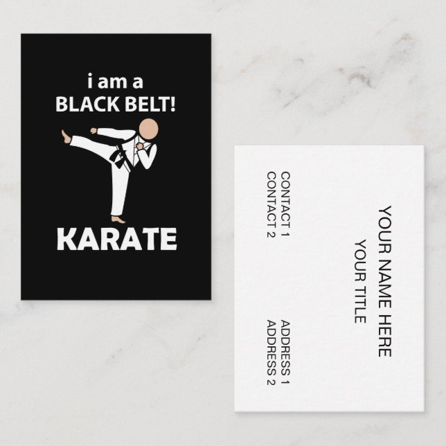 Karate I am A Black Belt Karate Business Card (Front/Back)