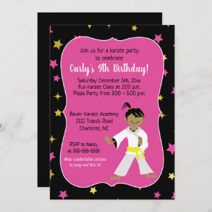 Karate Invitations Anniversaire Ceinture Jaune