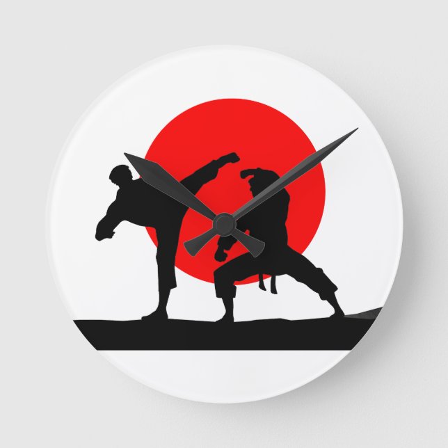 Karate Japan Round Clock (Front)
