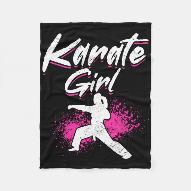 Karate Karate Girl  Fleece Blanket (Front)