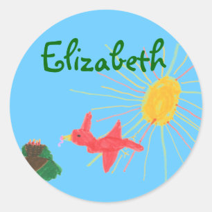 Karate Kat bird's nest ID--to personalize Classic Round Sticker