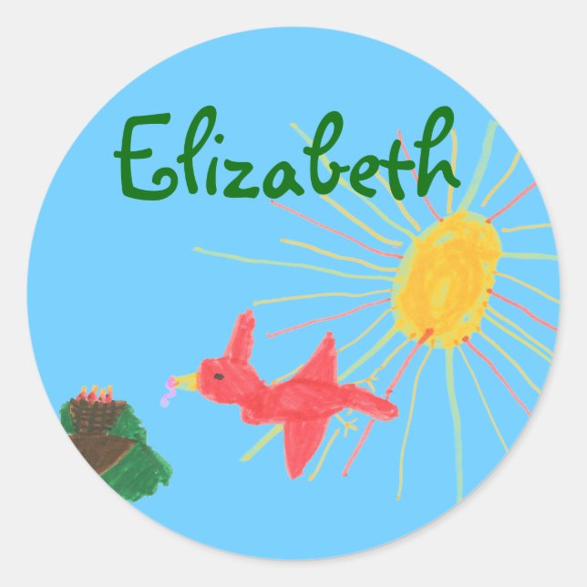 Karate Kat bird's nest ID--to personalize Classic Round Sticker (Front)