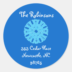 Karate Kat holiday return address Classic Round Sticker