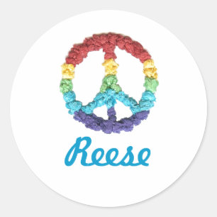 Karate Kat ID peace-sign ID--to personalize Classic Round Sticker