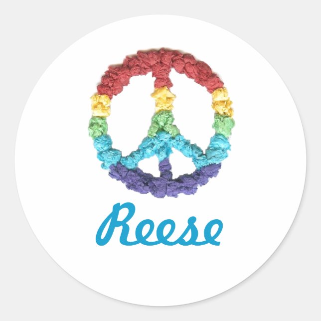 Karate Kat ID peace-sign ID--to personalize Classic Round Sticker (Front)