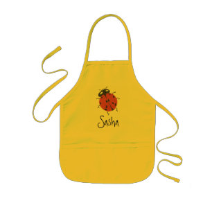 Karate Kat ladybug apron--to personalize Kids Apron