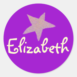 Karate Kat purple star ID--to personalize Classic Round Sticker